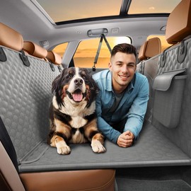 Dog Back Seat Extender - Heavy Duty Dog Car Seat Cover for Back Seat, Large Hard Bottom, Travel Dog Car Bed for Car, SUV, Truck - size: Small Truck Grey