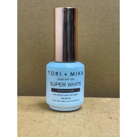 Tori Mika Super White Nail Gel Polish Art Soak Off No Wipe 0.5oz Nail Polish LED FREE SHIP