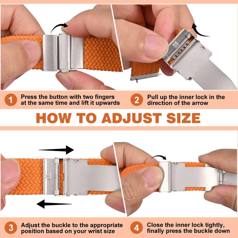 Anbeer Braided Nylon Watch Band, 0.7 inch (18 mm), 0.8