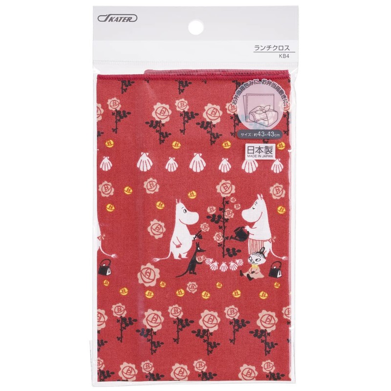 Skater KB4-A Lunch Cloth, Moomin Mama's Rose, 16.9 x 16.9