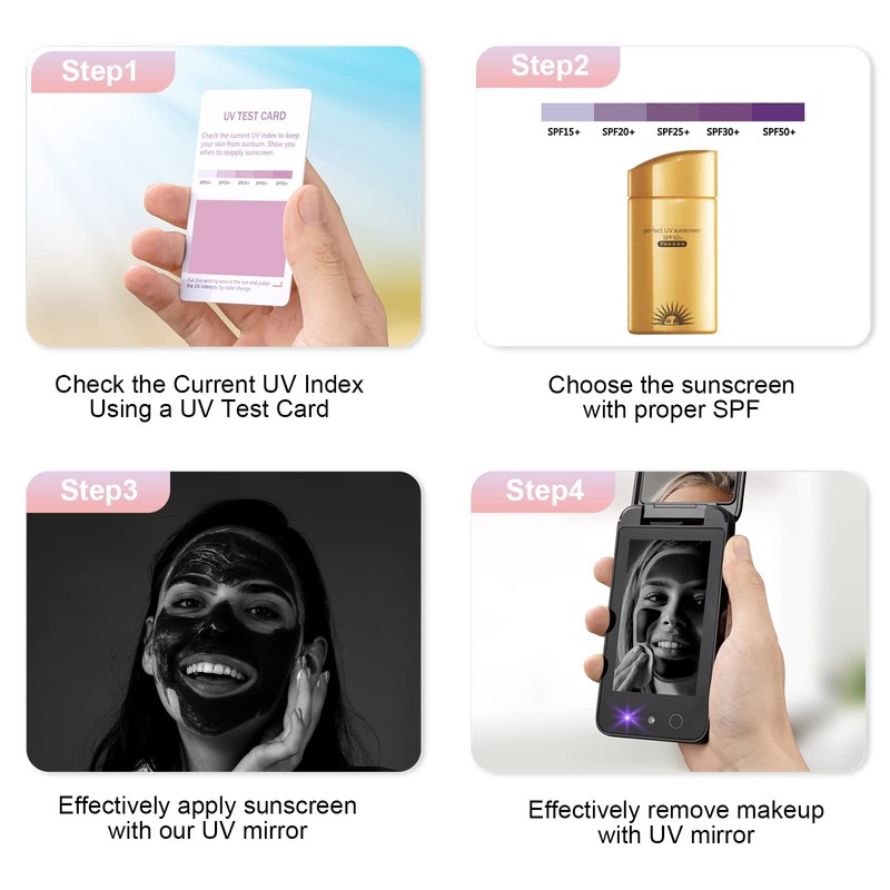 Cámara UV para prueba de protector solar, espejo UV, espejo