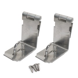 Stainless Steel Padlock Hasp Door Latch Bolt Gate Lock 90 Degree (Pack of 2)