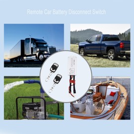 WOODGUILIN Kill Switch for Car 12V 200A Remote Battery Disconnect Switch Car Kill Switch Anti Theft Automatic Shut Off Switch with Remote Control Fobs, for Auto, RV, Truck, Boat.(Metal)