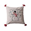 Creative Co-Op, Multicolor Square Cotton Printed Pillow with Snowman, Let