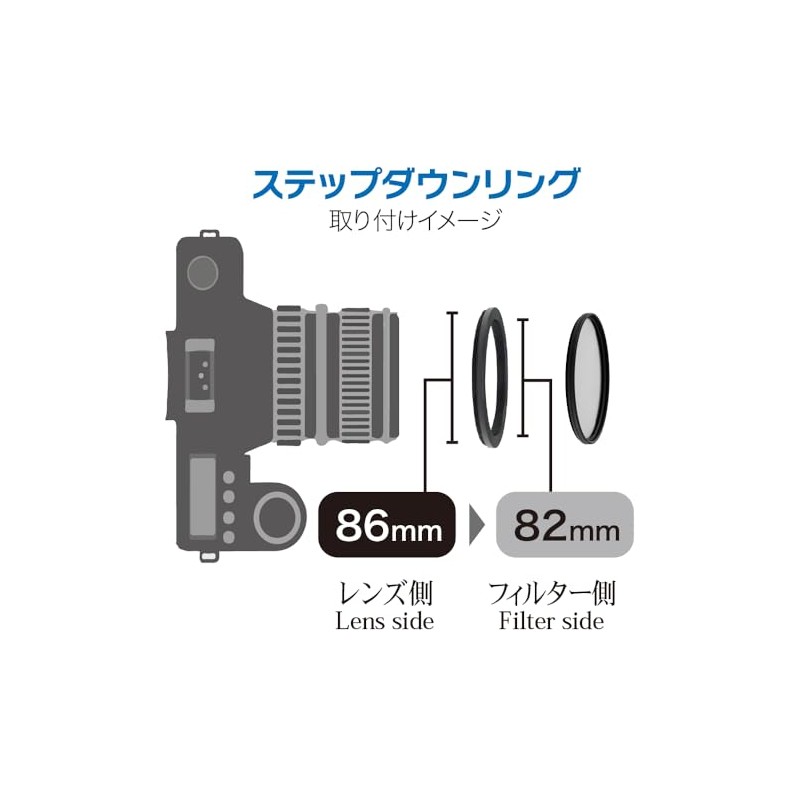 Marumi 907231 Step Down Ring 86mm to 82mm Filter Diameter