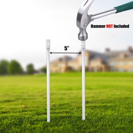 Kichwit 14" Long Metal Yard Stakes, Aluminum Alloy, for Lightweight Yard Signs Only