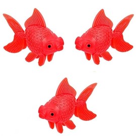 Junfamilee 3 Pcs Red Fake Floating Fishes Plastic Fake Goldfish Artificial Aquarium Fishes Colorful Realistic Artificial Moving Fish Ornament Decorations for Aquarium Fish Tank, Aquarium Décor