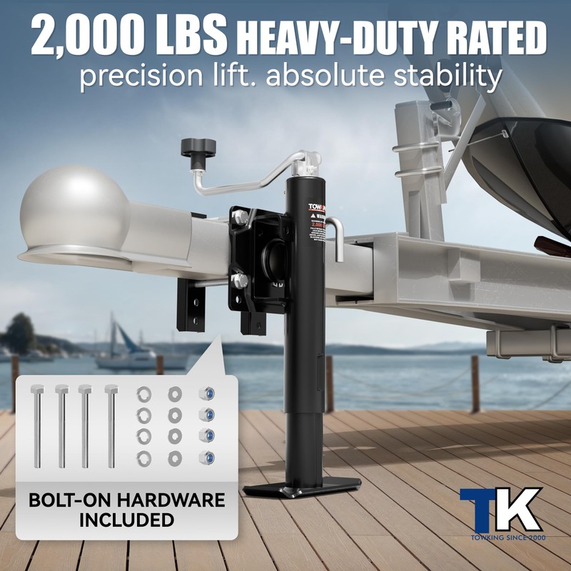 TOWKING 2000 lbs 10in Lift Compact Boat Trailer Jack,Bolt on