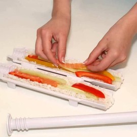 Pvieked 2 Pack Quick Sushi Roller Kit Home Sushi Rolls Maker Bazooka Kitchen Easy Cooking Tools Tube Shape Food Sushi Mold Maker