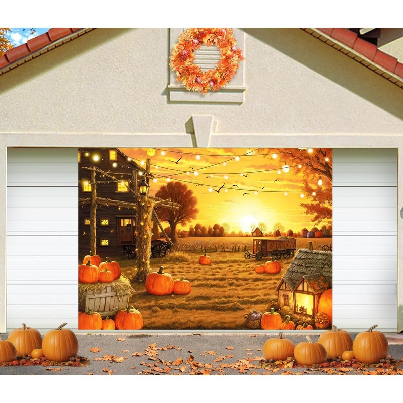 Alltten 7X5FT Fall Backdrop Fall Pumpkin Patch Photo Backdrop Autumn