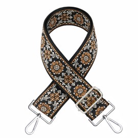 Shoulder Strap for Bags Width 5 cm - Adjustable Bag Strap 80-130 cm, Bag Strap Shoulder Strap, Universal Braided Shoulder Strap for Bags, Handbags with Carabiner (Dark Brown)