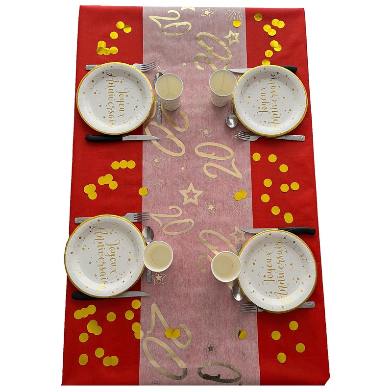 Tralala Fêtes© - 20th Birthday Table Runner - Decorative Table