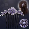 Yusier 2 PCS Flower Rhinestone Hair Comb for Women Hairpin