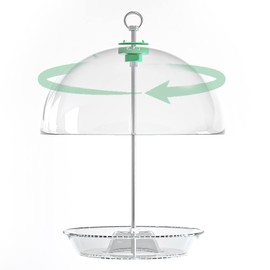 PFNRTH Rotating Dome Platform Bird Feeder, Adjustable Bird feeders for Outside Hanging, Tray with Drainage Holes Can Be Filled with Mealworms, Seeds, and Fruits Attract Bluebirds Cardinals