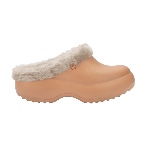 Melissa Free Clog Platform with Faux Fur, Dark Beige, 6