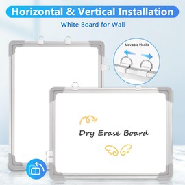 Double-Sided White Board, 12" x 16" Dry Erase Board Small Whiteboard for Wall Magnetic Hanging White Board Dry Erase for College Dorm Room, School, Home, Office