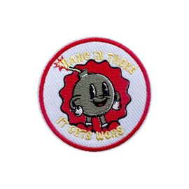 Zolawe Hang in There It Gets Worse Patch, 3 Inches Sew On Iron On Adult Humor Embroidery Patches for Clothes Backpacks Hats Jeans Bags, Embroidered Patches, DIY Iron On Patch for Boys Girls