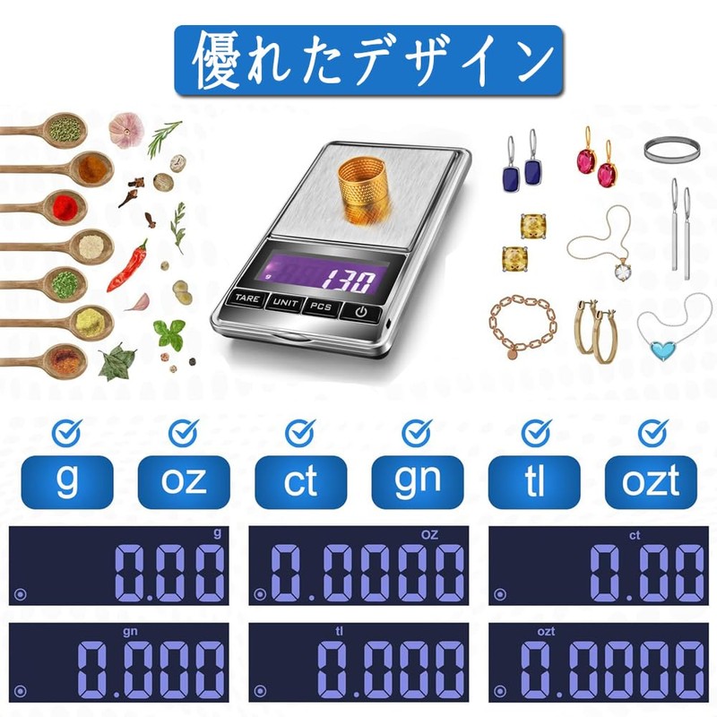 Phyxiul Pocket Scale, 0.01 - 500 g, High Precision Pocket