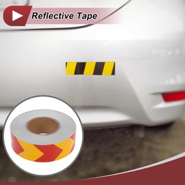 HEROFFIX 1 Pcs Safety Warning Reflective Tape Increased Visibility Reflective Strips 147.64ftx1.97" Red,Yellow PVC