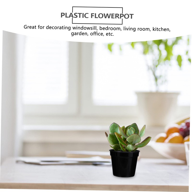 SUPVOX 20Pcs Plastic Succulent Planters with Drainage Hole for Gardening