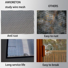 Wire Mesh Sheet, 4 Pack 16 Mesh Woven PVC Coated Galvanized 8 × 12 inch（30 X 21CM） Woven Wire Mesh for Vent, Cage, Cabinets Mesh, DIY Project.