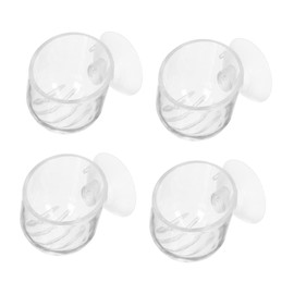 Mipcase 4pcs Acrylic Fish Feeding Cups Durable Shrimp Feeder Food Dispenser for Aquariums Easy to Install with Suction Cup Design for Controlled Feeding and Decor