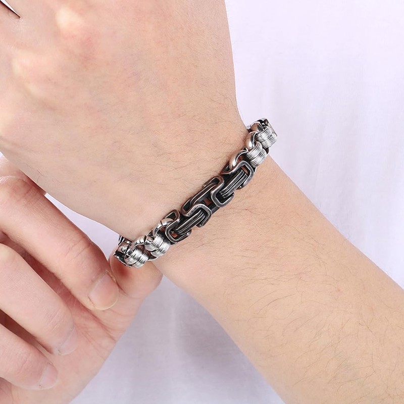 ULLMYYL Men's Stainless Steel Chain Bracelet - Punk Hip Hop