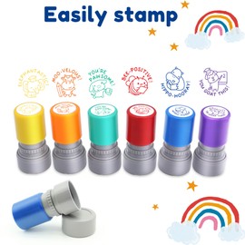 6-Piece Set of Teacher Stamps - Encouraging Animal Grading for Classroom Teacher Stamps for Grading Teacher Stamp Self Inking Stamp Behavior Stamps