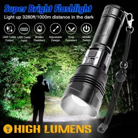 X.store 2X Super Bright Rchargeable LED Flashlight Tactical Powerful Zoom 30W Torch Lamp