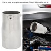 Exhaust Muffler 76mm/2.99in Mirror Polishing Stainless Steel Rear Muffler Exhaust