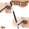 Veraly Brocha Doble Para Ceja Con Cepillo Pincel Cosmético 1pz
