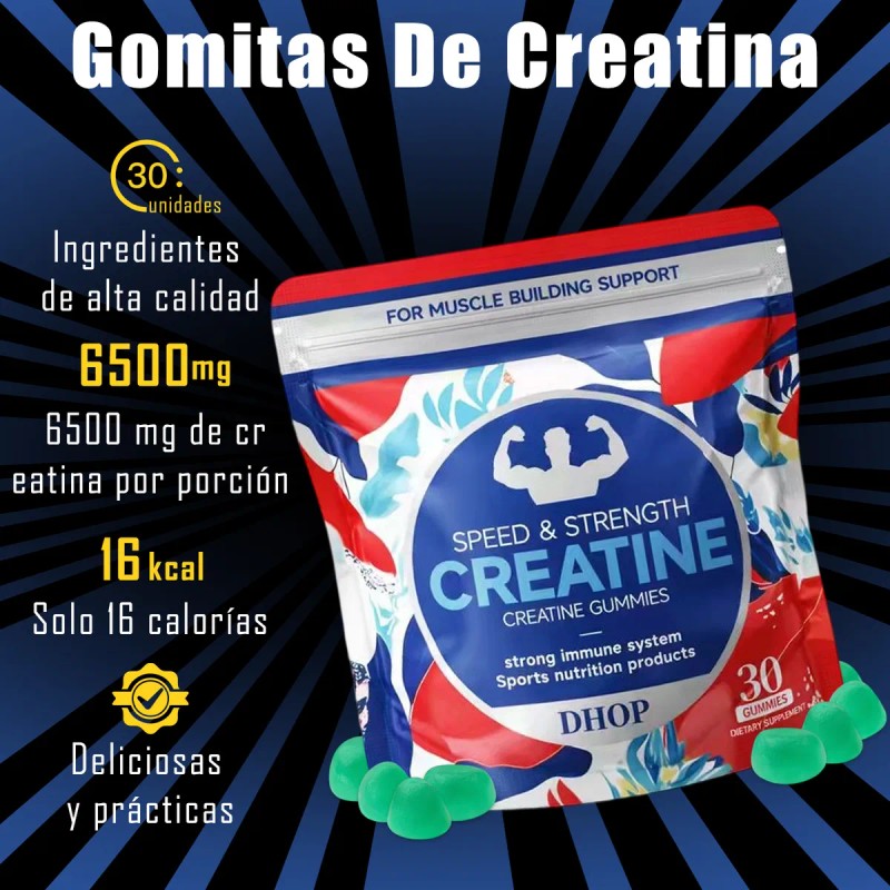 Creatina Monohidratada Alta Dosis Rendimiento Baja Calorias Sabor Berry Verde