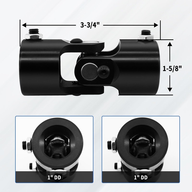 RABROPAR 1" DD x 1" DD Steering Universal U-Joint Black