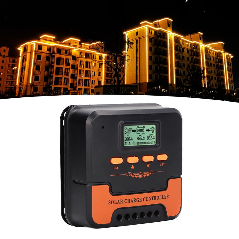 Solar Charge Controller 12V 24V MPPT LCD Display 5V 3A