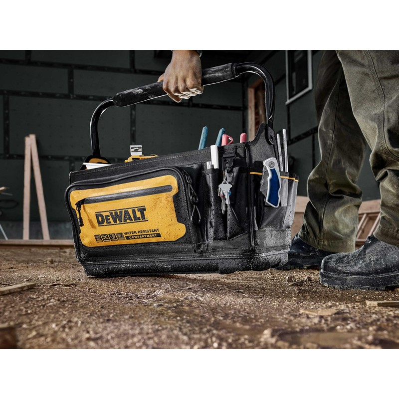 DEWALT Tool Tote, Open Top Tool Bag, 20" x 10"