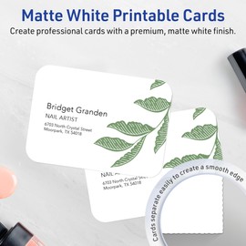 Avery Printable Rectangle Rounded Corner Business Cards with Sure Feed Technology, 2-1/2" x 3-1/2", Matte White Cardstock, Print-to-the-Edge, Laser/Inkjet, 300 Total