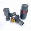 Wärmer System Angle Grey Plated Thermostatic Radiator Valve Vertical Or