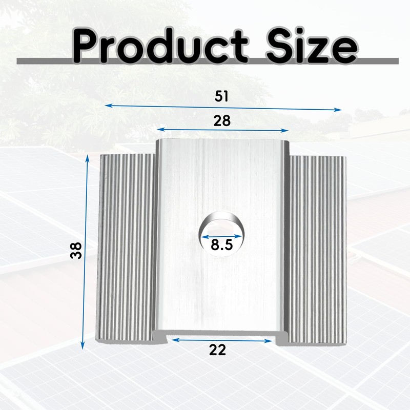 fallingstar 50 Pcs Solar Panel Mid Clamps 1.06 Inch Aluminum