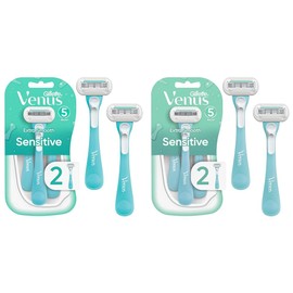 Gillette Venus Extra Smooth Sensitive Disposable Razors for Women with Sensitive Skin, 2 Count (Pack of 2)
