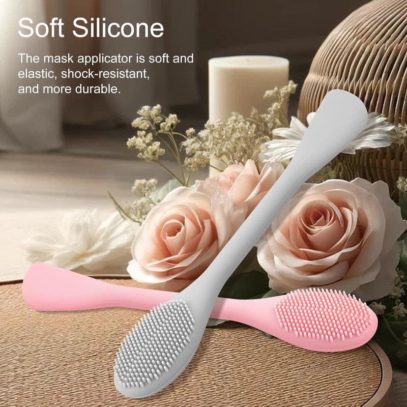 Jaasuee Silicone Face Mask Applicator: 2-Pack Facial Brushes for Mud,