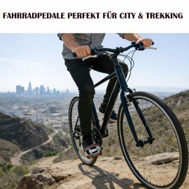 Pedali per bicicletta, classici, in alluminio e gomma, leggeri, con catarifrangenti, per città, trekking ed e-bike
