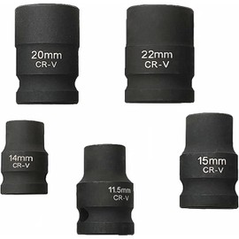 Brake Caliper Socket Set Compatible with VW VAG, 5PCS Caliper Tool 1/2" Square Drive 7pt. Small Large 7pt.x 22mm&14mm, 10pt.x11.5mm&15mm&20mm