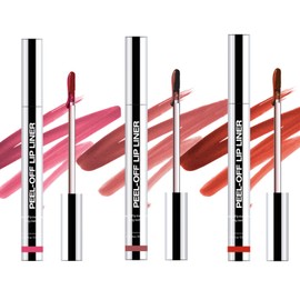 Shengqialun Peel Off Lip Liner Stain, Peel Off Lip Stain Waterproof, Lip Tint 3 Colors Long-Lasting, Lip Stain For Women 24 Hours, Lip Liner Tattoo With Matte Finish, Lipstain For All Skin