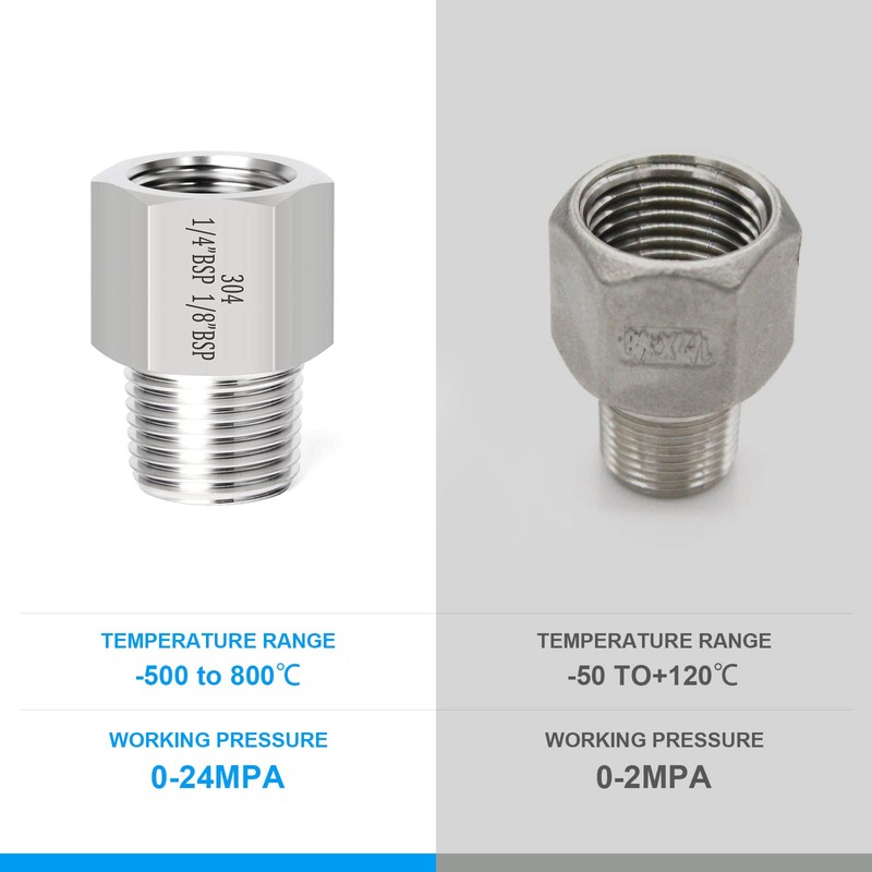ERGAOBOY 6 Pcs 1/8" BSP x 1/4" BSP Forged Stainless