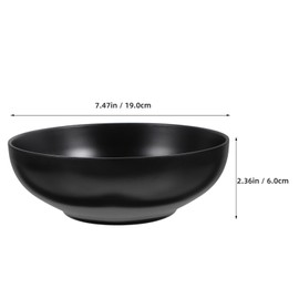 Cabilock Ramen Bowl Set of 2 Ramen Bowl Set Black Bowl Large Japanese Crockery Ramen Set with 19 cm for Soups Salads Pasta Fruit Sushi