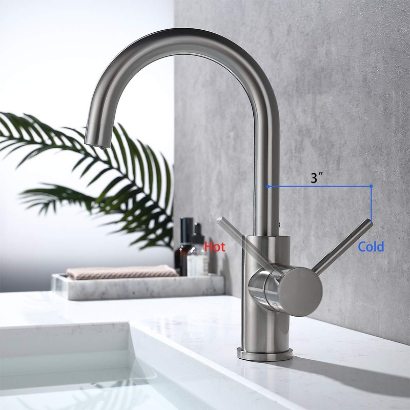 Bar Faucets Single Hole, WiPPhs Brushed Nickel Mini Kitchen Sink