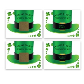 My Scratch Offs 26 Pack St. Patrick's Day Luck of The Irish Leprechaun Hat Scratch Off Game Cards St. Patty's Days Shamrock, Party Favors