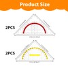 Vicloon Set Square, 4-Piece Geometry Triangle Ruler Set, Transparent Set