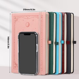 AWBETY Notebook A5 Dotted | 300 Pages | 100 g/m² Paper | 180° Flat | Soft Cover Leather Vintage Design | Ideal for Work, Bullet Journal & Study