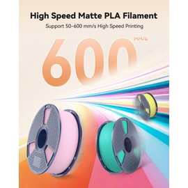 SUNLU High Speed PLA Matte Filament 1.75mm, Matte PLA Filament for 30-600 mm/s High Speed Printing, Dimensional Accuracy +/- 0.02 mm, 1kg Spool (2.2lbs), Black